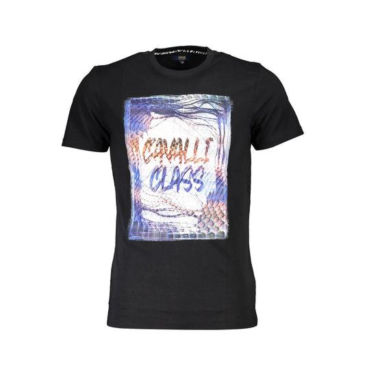 Cavalli Class Schwarzes T-Shirt aus Baumwolle