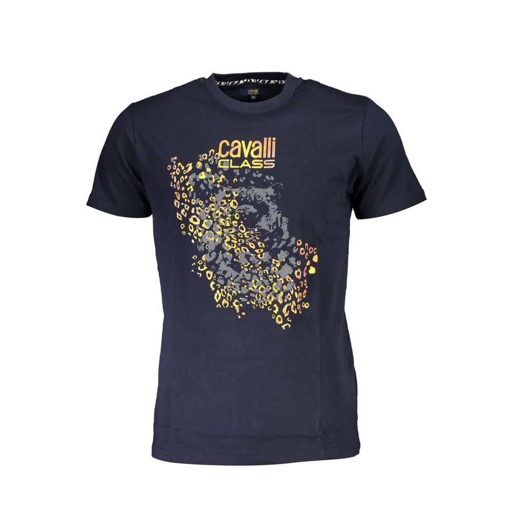 Cavalli Class T-Shirt aus blauer Baumwolle