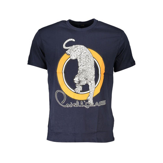 Cavalli Class T-Shirt aus blauer Baumwolle