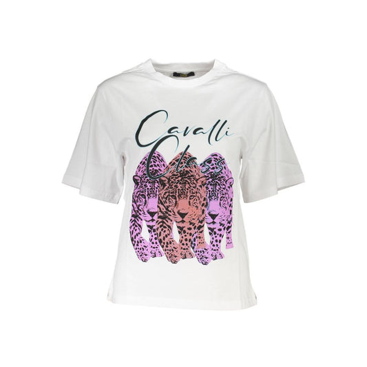 Cavalli Class Weißes Baumwoll-T-Shirt für Frauen