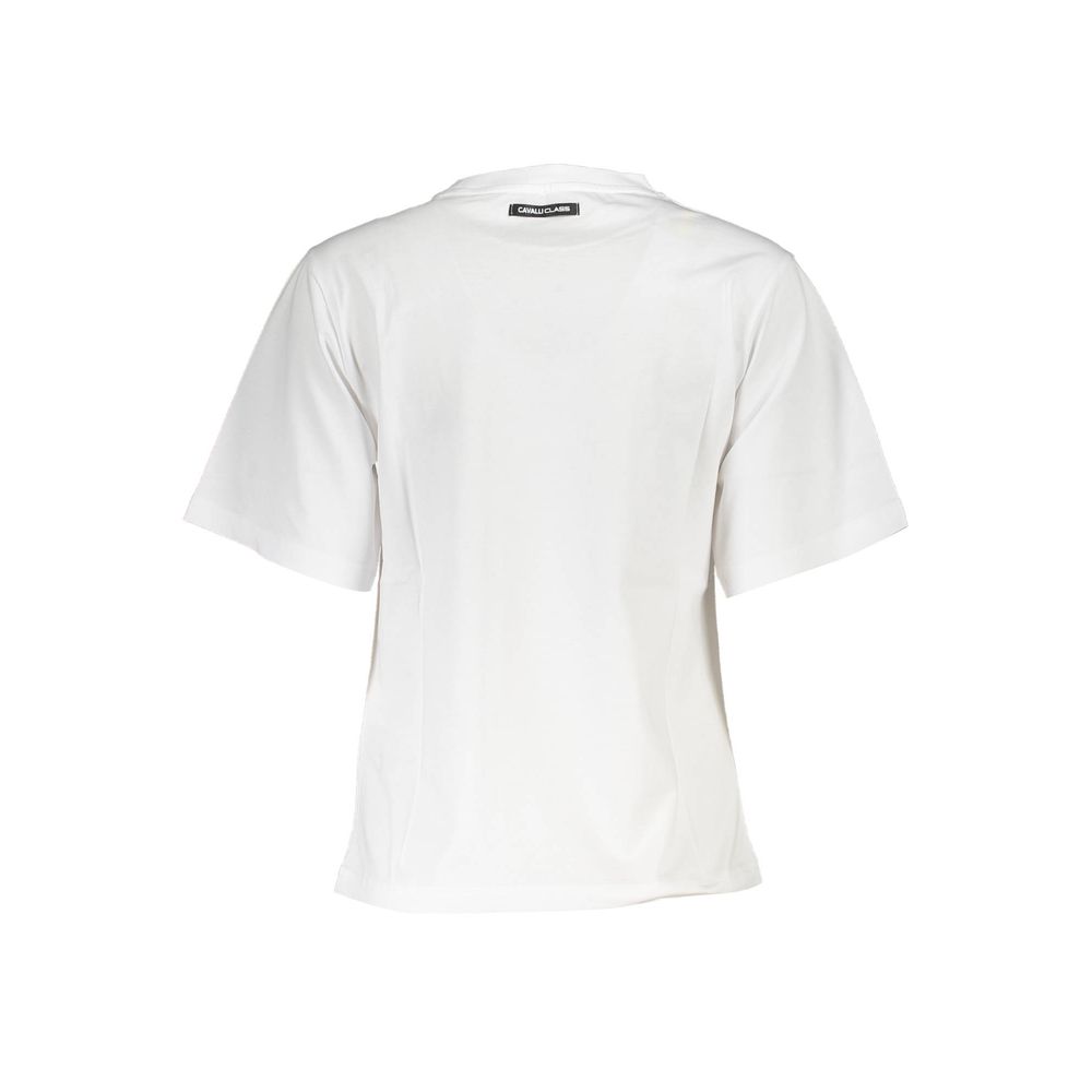 Cavalli Class Weißes Baumwoll-T-Shirt für Frauen