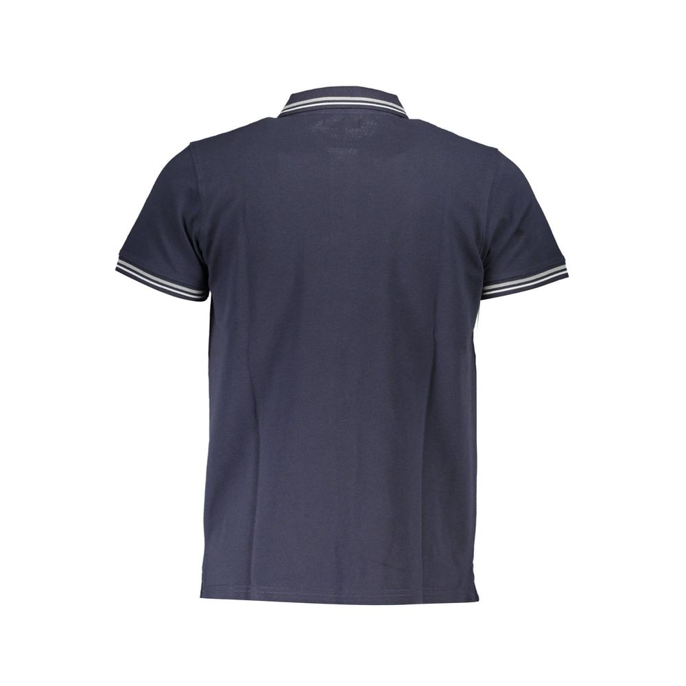 Cavalli Class Blaues Baumwoll-Poloshirt