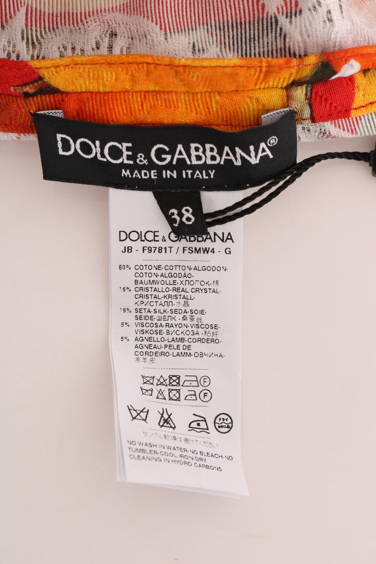 Dolce & Gabbana Verschönerte Bluse aus Crêpe mit Blütendruck