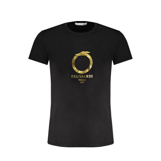 Trussardi Schwarzes T-Shirt aus Baumwolle