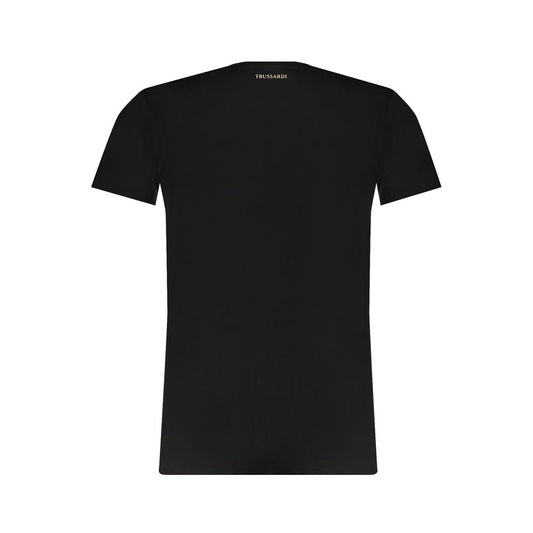 Trussardi Schwarzes T-Shirt aus Baumwolle