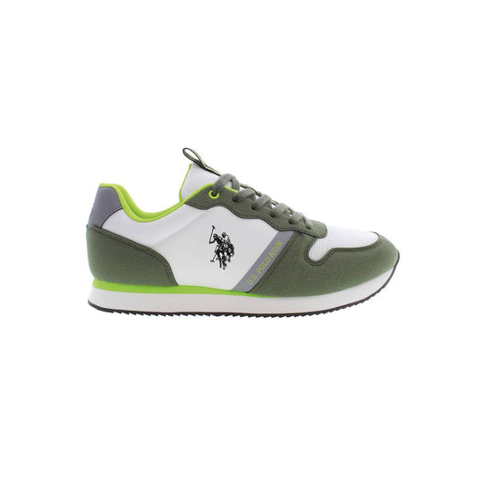 US POLO ASSN. Green lace-up sneakers with contrast details