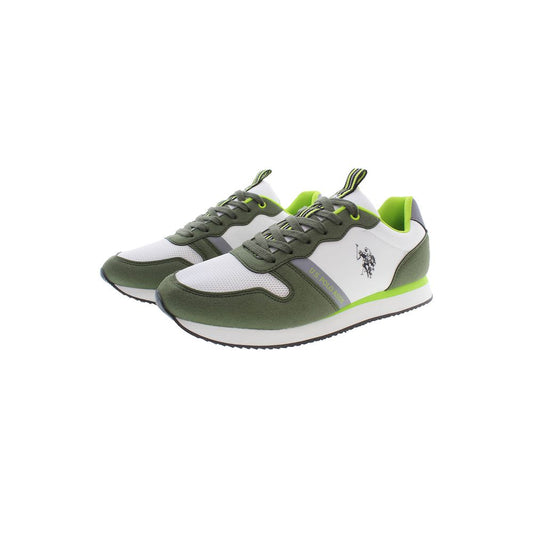 US POLO ASSN. Green lace-up sneakers with contrast details