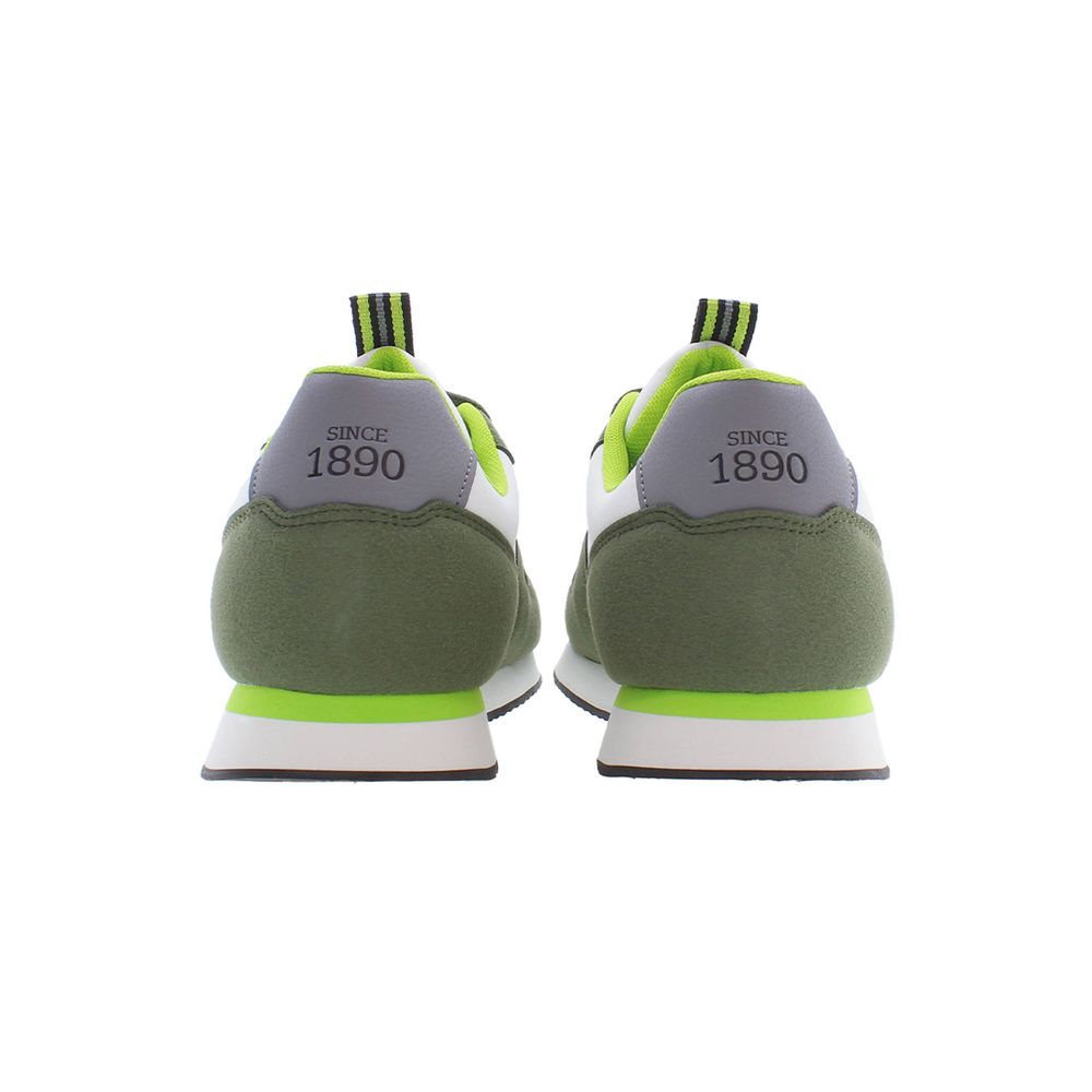 US POLO ASSN. Green lace-up sneakers with contrast details