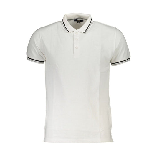 Cavalli Class Weißes Baumwoll-Poloshirt