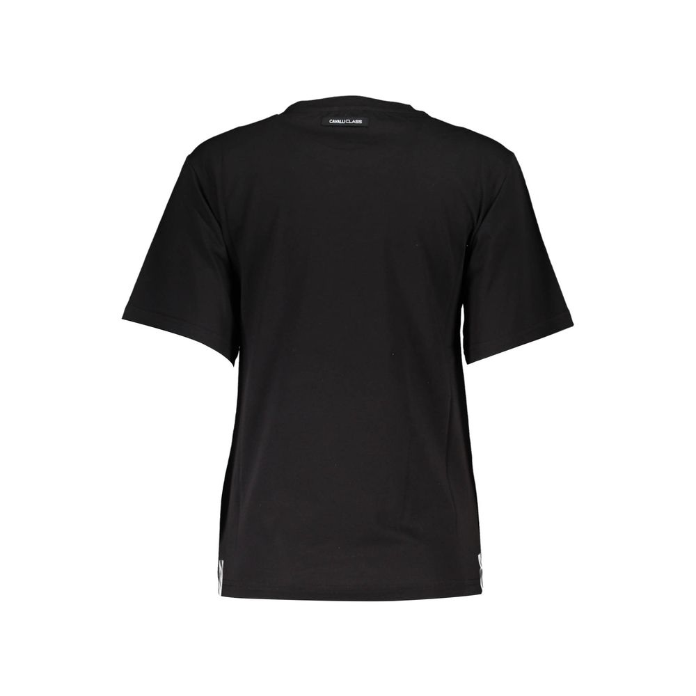 Cavalli Class Schwarzes Baumwoll-T-Shirt für Frauen