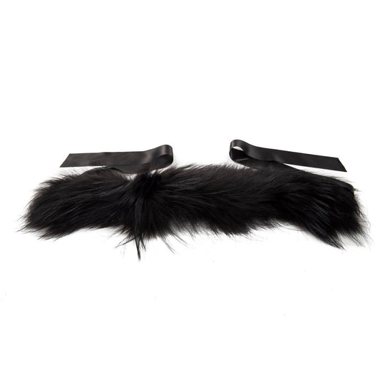 BYBLOS Elegant neck warmer made of leather and fur