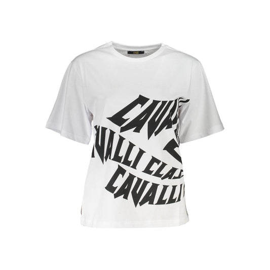 Cavalli Class Weißes Baumwoll-T-Shirt für Frauen