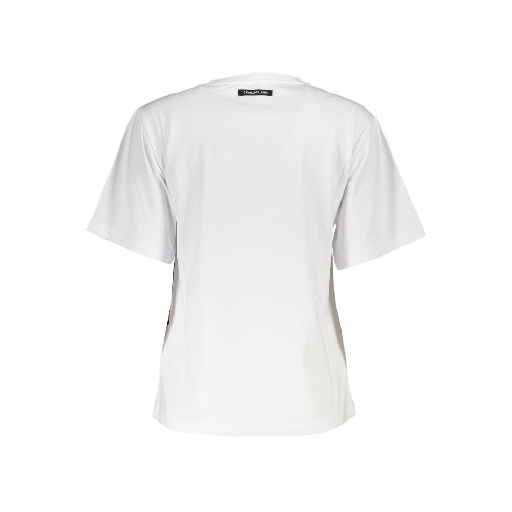 Cavalli Class Weißes Baumwoll-T-Shirt für Frauen