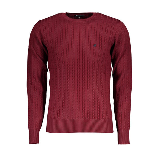 U.S. Grand Polo Schicker rosa bestickter Pullover mit Rundhalsausschnitt