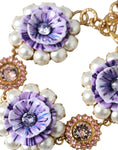 Bild in Galerie-Betrachter laden, Dolce & Gabbana Gold FIORI BLOOMING Florales Armband mit Barockkristallen
