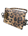 Load image into Gallery viewer, Dolce & Gabbana Braunes Leder Leopardendruck Logo Plaque Karteninhaber Brieftasche
