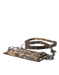 Load image into Gallery viewer, Dolce & Gabbana Braunes Leder Leopardendruck Logo Plaque Karteninhaber Brieftasche
