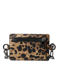 Load image into Gallery viewer, Dolce & Gabbana Braunes Leder Leopardendruck Logo Plaque Karteninhaber Brieftasche
