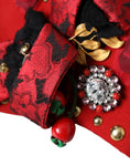 Load image into Gallery viewer, Dolce & Gabbana Rot Kristall Gold Rosen Brosche verschönert Hut
