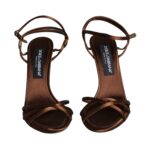 Dolce & Gabbana Bronze Knöchelriemen Stiletto High Heels Sandalen Schuhe