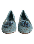 Load image into Gallery viewer, Dolce & Gabbana Blau Spitze Kristall Ballett Flats Loafers Schuhe
