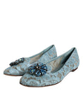 Load image into Gallery viewer, Dolce & Gabbana Blau Spitze Kristall Ballett Flats Loafers Schuhe
