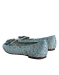 Load image into Gallery viewer, Dolce & Gabbana Blau Spitze Kristall Ballett Flats Loafers Schuhe
