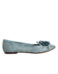 Load image into Gallery viewer, Dolce & Gabbana Blau Spitze Kristall Ballett Flats Loafers Schuhe
