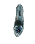 Load image into Gallery viewer, Dolce & Gabbana Blau Spitze Kristall Ballett Flats Loafers Schuhe
