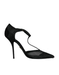 Bild in Galerie-Betrachter laden, Dolce & Gabbana Schwarz Mesh T-strap Stiletto High Heels Schuhe
