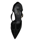 Bild in Galerie-Betrachter laden, Dolce & Gabbana Schwarz Mesh T-strap Stiletto High Heels Schuhe
