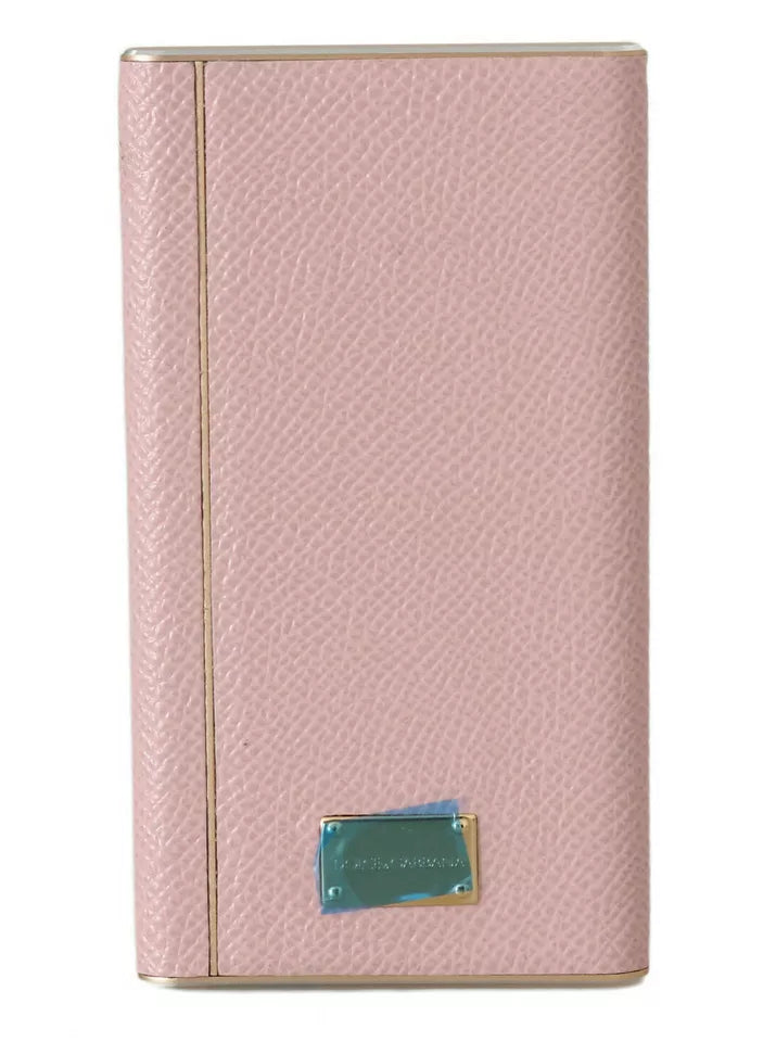 Dolce & Gabbana Schicke rosa Leder-Powerbank