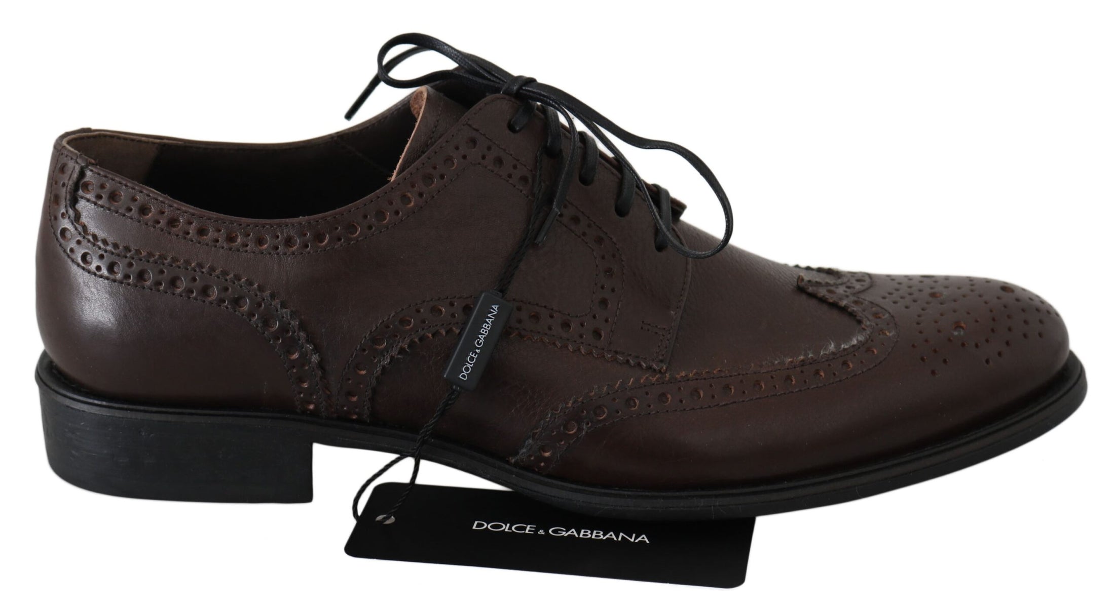 Dolce & Gabbana Elegante Derby Brogues aus braunem Leder