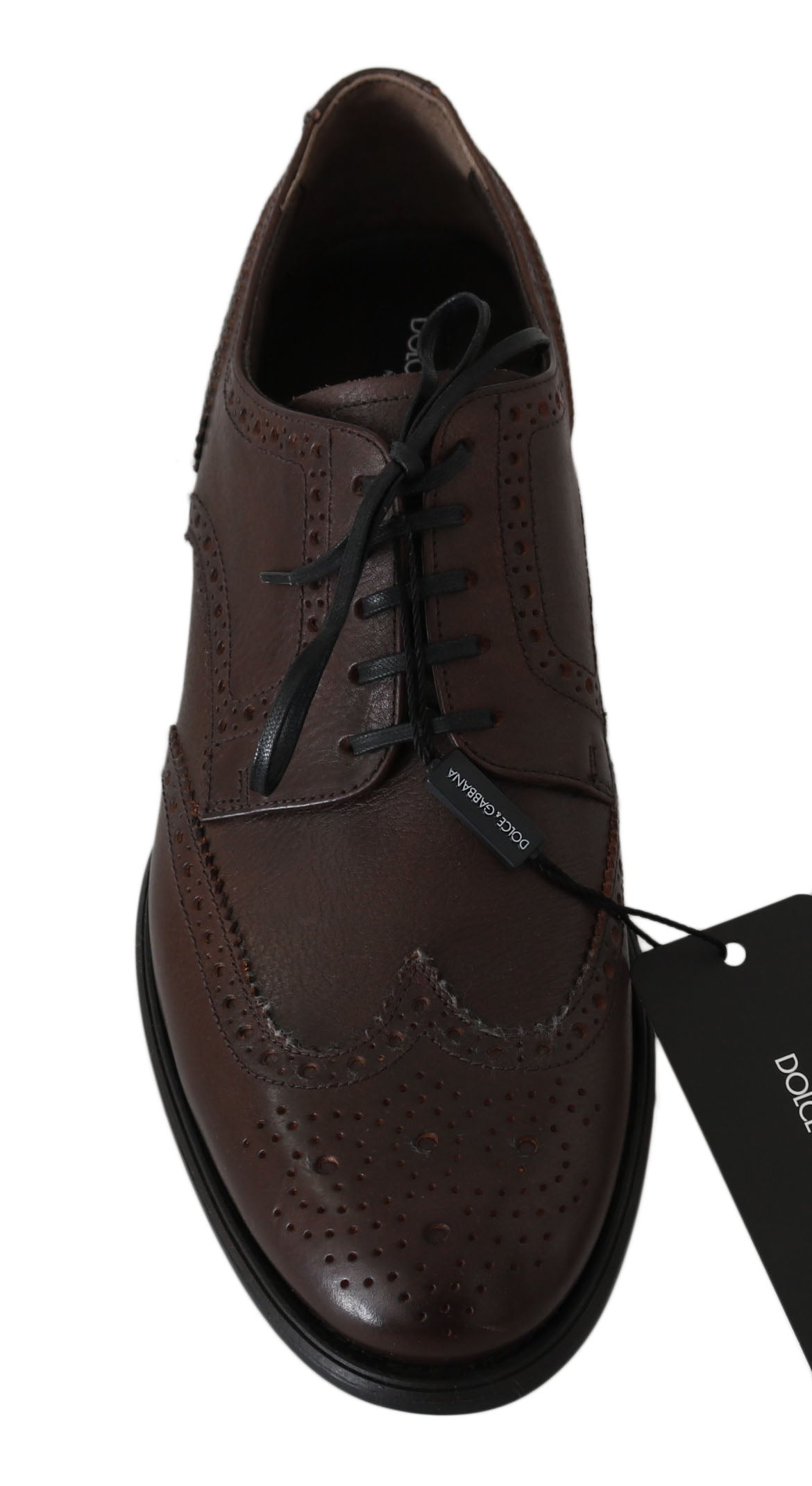 Dolce & Gabbana Elegante Derby Brogues aus braunem Leder