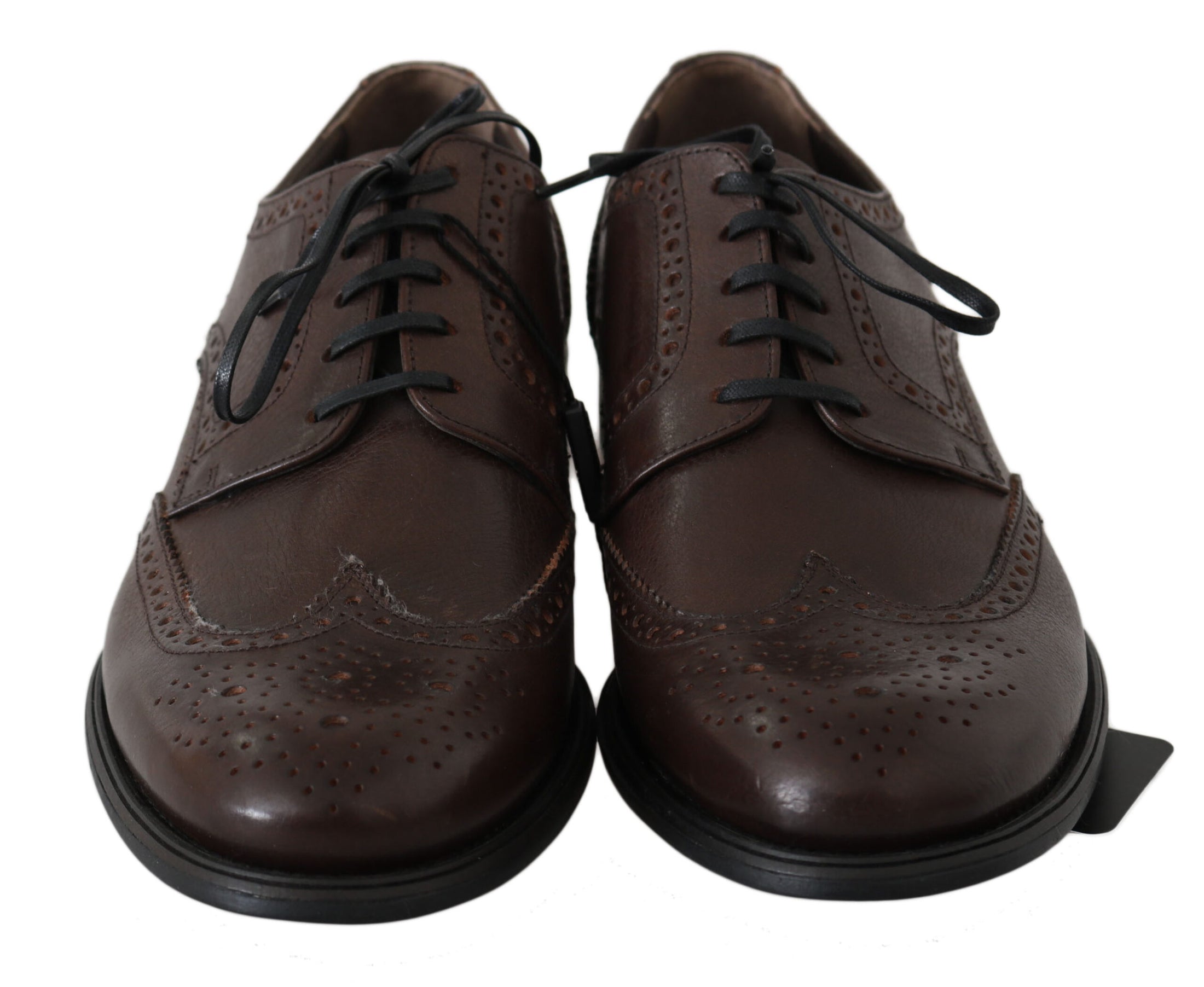 Dolce & Gabbana Elegante Derby Brogues aus braunem Leder