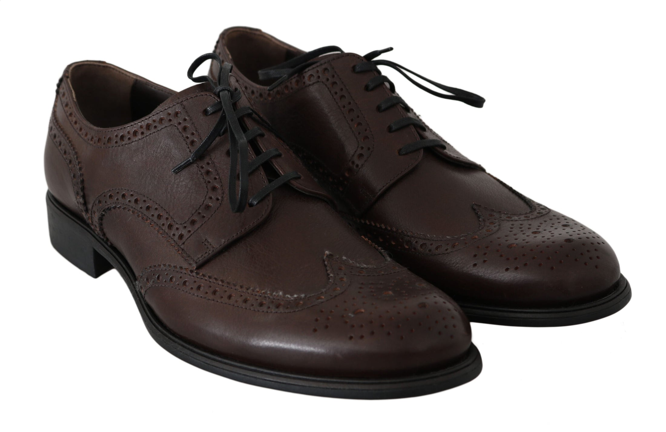 Dolce & Gabbana Elegante Derby Brogues aus braunem Leder