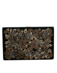 Load image into Gallery viewer, Dolce & Gabbana Schwarzer Samt Goldrahmen Clutch Abend Party Handtasche
