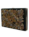 Load image into Gallery viewer, Dolce & Gabbana Schwarzer Samt Goldrahmen Clutch Abend Party Handtasche
