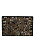 Load image into Gallery viewer, Dolce & Gabbana Schwarzer Samt Goldrahmen Clutch Abend Party Handtasche
