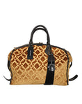 Load image into Gallery viewer, Dolce & Gabbana Beige Samt Top Handle Duffle Umhängetasche Frauen
