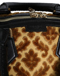 Load image into Gallery viewer, Dolce & Gabbana Beige Samt Top Handle Duffle Umhängetasche Frauen
