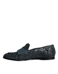 Load image into Gallery viewer, Dolce & Gabbana Blaue gewebte Leder Slipper Männer Schuhe
