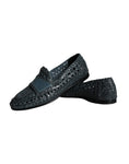 Load image into Gallery viewer, Dolce & Gabbana Blaue gewebte Leder Slipper Männer Schuhe
