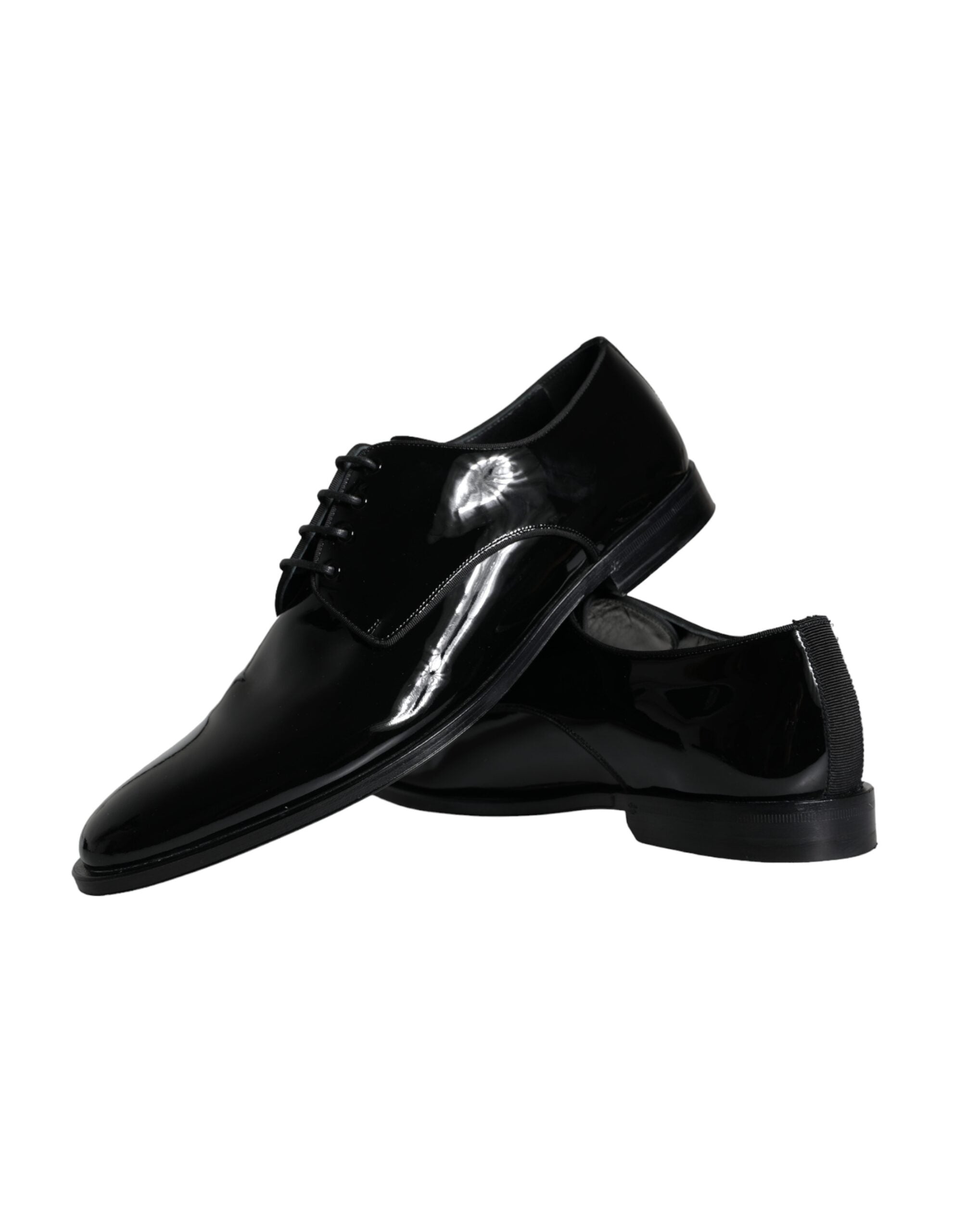 Dolce & Gabbana Schwarzes Kalbsleder Derby Herren Anzugschuhe