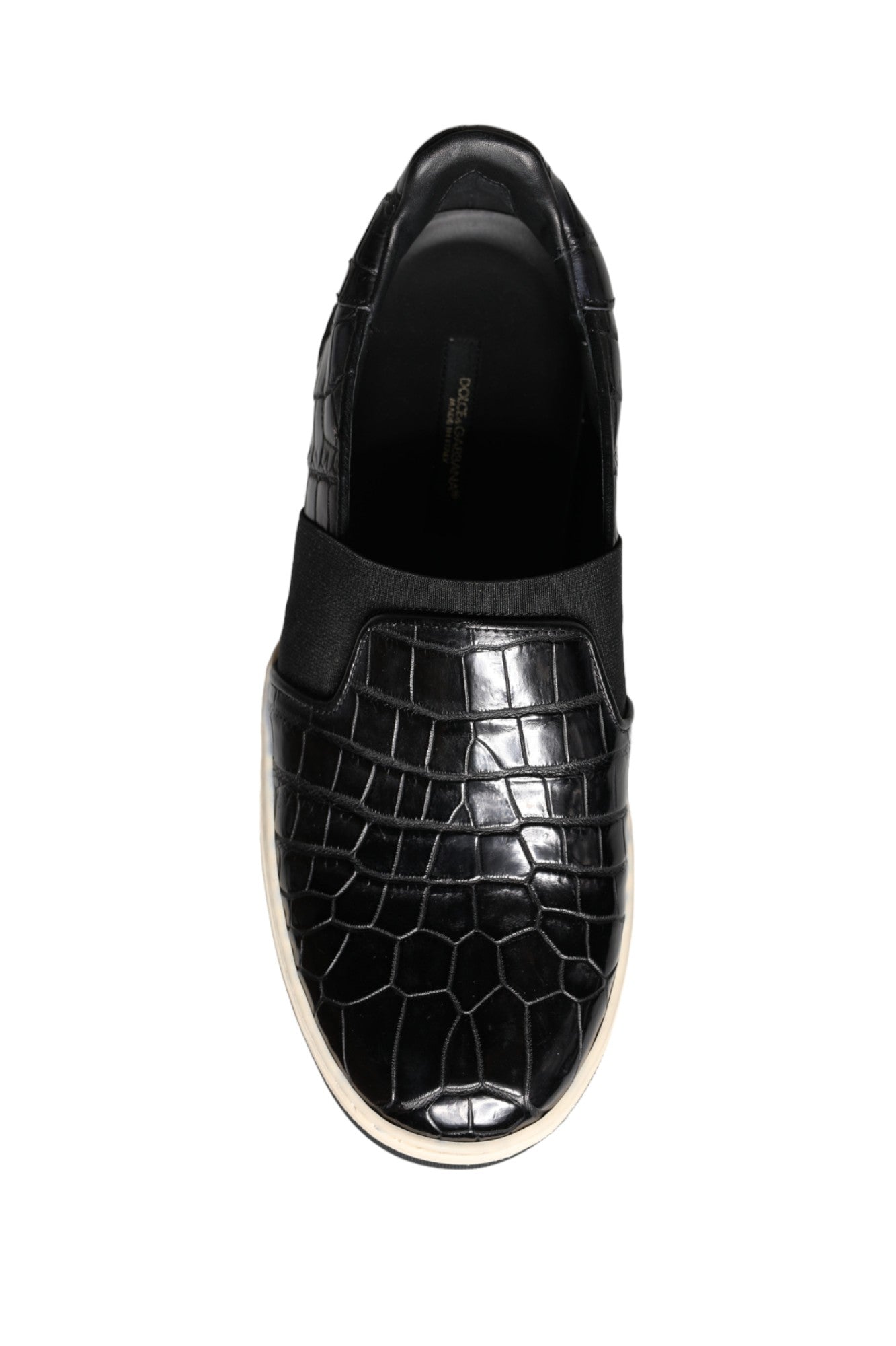 Dolce & Gabbana Schwarz Leder Loafers Hausschuhe Freizeitschuhe