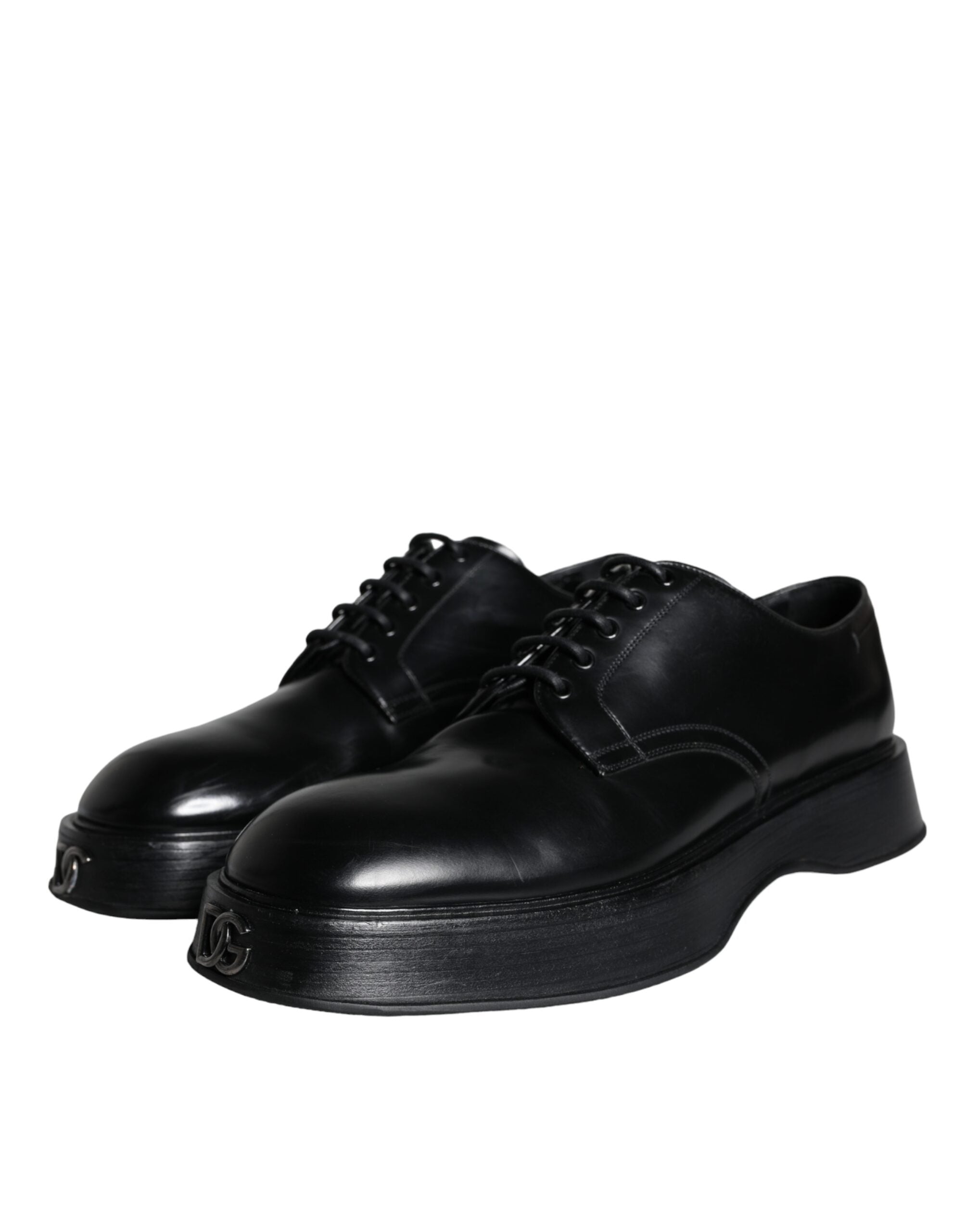 Dolce & Gabbana Schwarze Kalbsleder Derby-Schuhe für formelle Anlässe