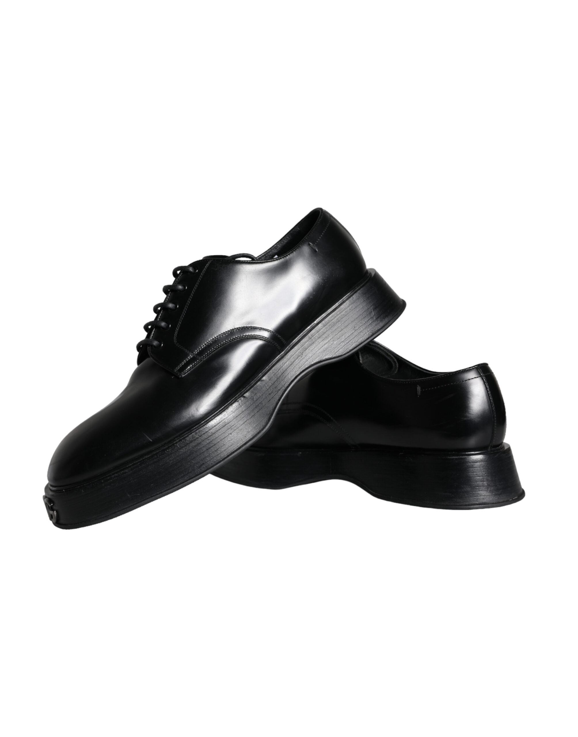 Dolce & Gabbana Schwarze Kalbsleder Derby-Schuhe für formelle Anlässe