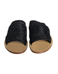 Bild in Galerie-Betrachter laden, Dolce & Gabbana Schwarz Monochrome geflochtene Raffia Slides Schuhe
