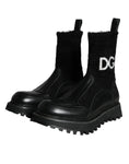 Bild in Galerie-Betrachter laden, Dolce & Gabbana Schwarz DG Logo Horse Sock Ankle Boots Schuhe
