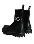 Bild in Galerie-Betrachter laden, Dolce & Gabbana Schwarz DG Logo Horse Sock Ankle Boots Schuhe
